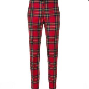 Burberry Miitary Red and Green Tartan Cigarette Trouser